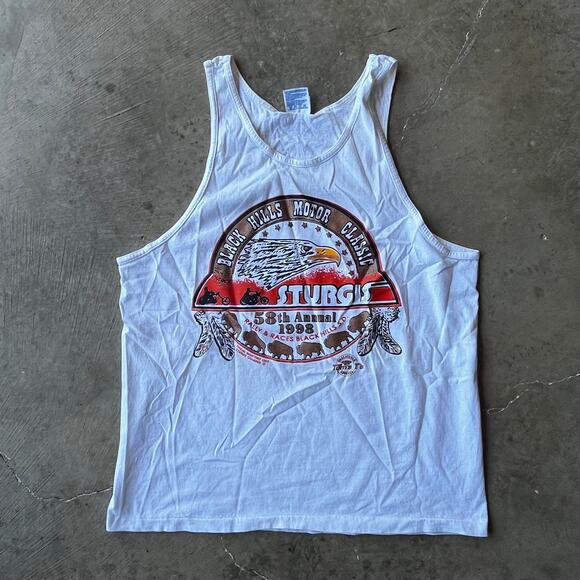 VINTAGE STURGIS MOTORCYCLE RALLY SHIRT 1998 TANKTOP MENS LARGE USA BIKER SUMMER - Picture 1 of 5